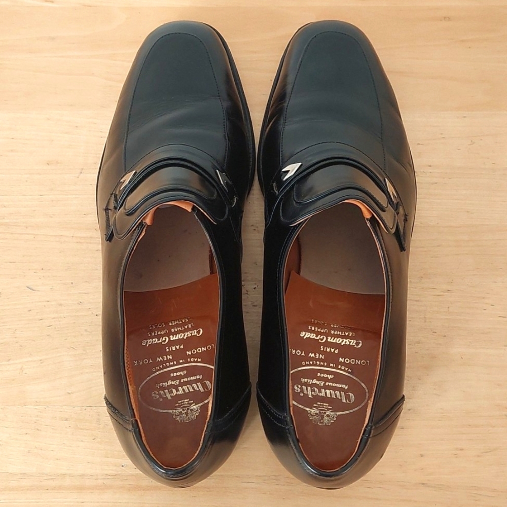 Black Leather Slip-On Men’s Dress Loafers - Picture 7 of 16